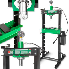 ROCKFORCE Prasa HYDRAULICZNA warsztatowa 20 TON + PRYZMY pompa z MANOMETREM