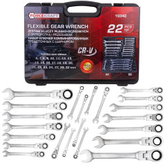 FORCEKRAFT Zestaw KLUCZY płasko-oczkowych z GRZECHOTKĄ 13 ELEMENTÓW 8-32mm