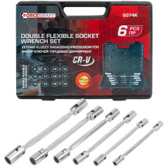 FORCEKRAFT Zestaw KLUCZY nasadowo-przegubowych 6 ELEMENTÓW 8-22mm + WALIZKA