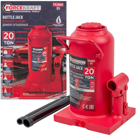 FORCEKRAFT Podnośnik HYDRAULICZNY słupkowy 20 TON lewarek BUTELKOWY