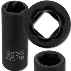 ROCKFORCE Nasadka UDAROWA 1/2" DWUSTRONNA 17mm DO USZKODZONYCH nakrętek