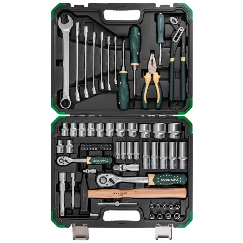 ROCKFORCE Zestaw NARZĘDZI 74 ELEMENTY 6-kątnych 1/4" 1/2" stal CRV komplet