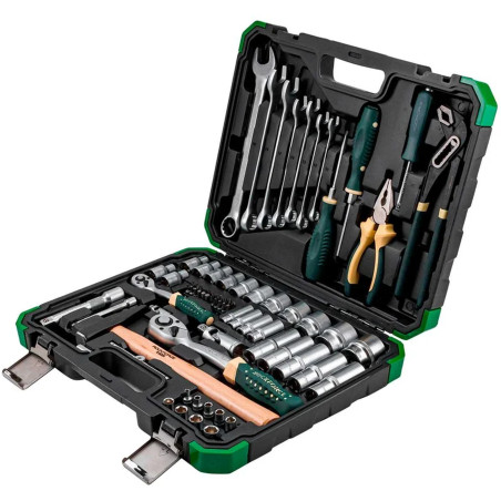 ROCKFORCE Zestaw NARZĘDZI 74 ELEMENTY 6-kątnych 1/4" 1/2" stal CRV komplet