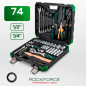 ROCKFORCE Zestaw NARZĘDZI 74 ELEMENTY 6-kątnych 1/4" 1/2" stal CRV komplet ROCKFORCE Zestaw NARZĘDZI 74 ELEMENTY 6-kątnych 1/4" 1/2" stal CRV komplet