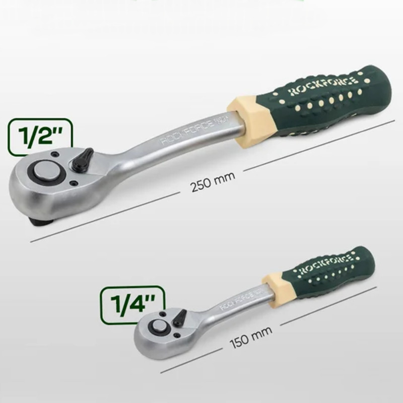 ROCKFORCE Zestaw NARZĘDZI 74 ELEMENTY 6-kątnych 1/4" 1/2" stal CRV komplet