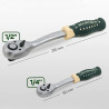 ROCKFORCE Zestaw NARZĘDZI 74 ELEMENTY 6-kątnych 1/4" 1/2" stal CRV komplet