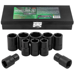ROCKFORCE Zestaw NARZĘDZI udarowych 12 ELEMENTÓW 1/2" 6-kątnych 10-24mm