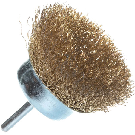 ROCKFORCE Mosiężna SZCZOTKA doczołowa MISECZKOWA sznurkowa 63mm 4500obr/min