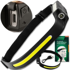 ROCKFORCE Latarka CZOŁOWA akumulatorowa 2w1 LED z czujnikiem RUCHU USB-C