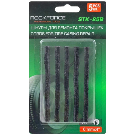 ROCKFORCE Zestaw 5 sztuk SZNURÓW do naprawy OPON komplet 6x100mm