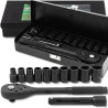ROCKFORCE Zestaw NARZĘDZI udarowych 12 ELEMENTÓW 1/2" 12-kątnych 10-24mm