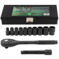 ROCKFORCE Zestaw NARZĘDZI udarowych 12 ELEMENTÓW 1/2" 12-kątnych 10-24mm