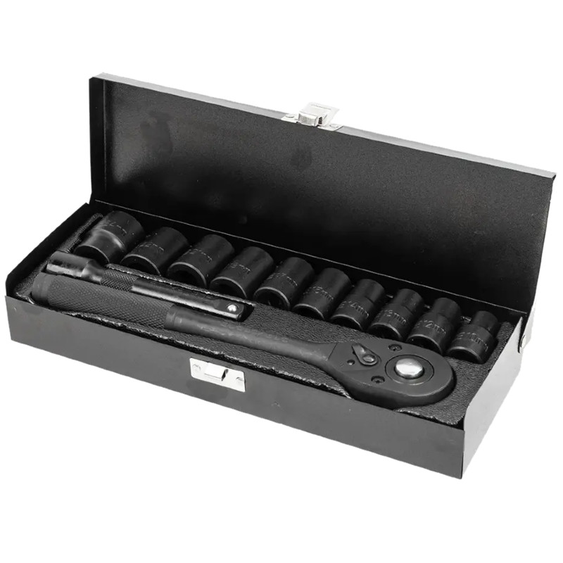 ROCKFORCE Zestaw NARZĘDZI udarowych 12 ELEMENTÓW 1/2" 12-kątnych 10-24mm
