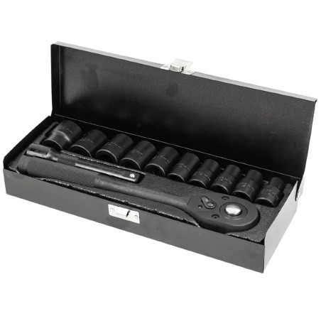 ROCKFORCE Zestaw NARZĘDZI udarowych 12 ELEMENTÓW 1/2" 12-kątnych 10-24mm