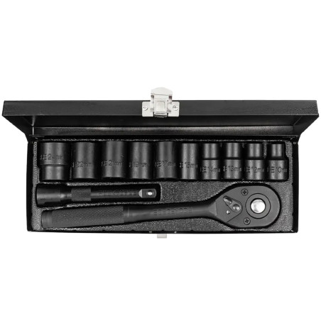 ROCKFORCE Zestaw NARZĘDZI udarowych 12 ELEMENTÓW 1/2" 12-kątnych 10-24mm