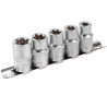 ROCKFORCE Zestaw NASADEK 1/2" profil E komplet 5 ELEMENTÓW stal Cr-V listwa