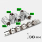 ROCKFORCE Zestaw NASADEK 1/2" profil E komplet 5 ELEMENTÓW stal Cr-V listwa