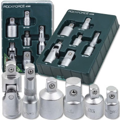 ROCKFORCE Zestaw ADAPTERÓW komplet 6 ELEMENTÓW STAL CR-V przedłużka KARDAN