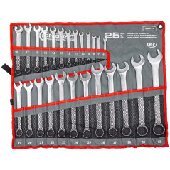 OUTLET FORCEKRAFT Zestaw KLUCZY płasko-oczkowych 25 EL 6-32mm na PŁÓTNIE