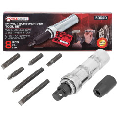 FORCEKRAFT Wkrętak UDAROWY 1/2" z ZESTAWEM bitów i ADAPTEREM 8 ELEMENTÓW