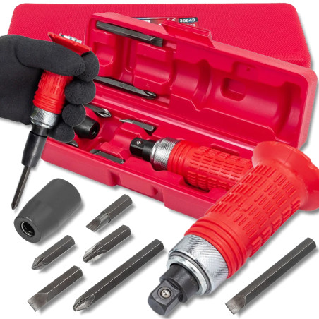 FORCEKRAFT Wkrętak UDAROWY 1/2" z ZESTAWEM bitów i ADAPTEREM 8 ELEMENTÓW