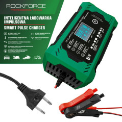 ROCKFORCE Prostownik ŁADOWARKA do AKUMULATORA samochodowego LCD 12V 6A