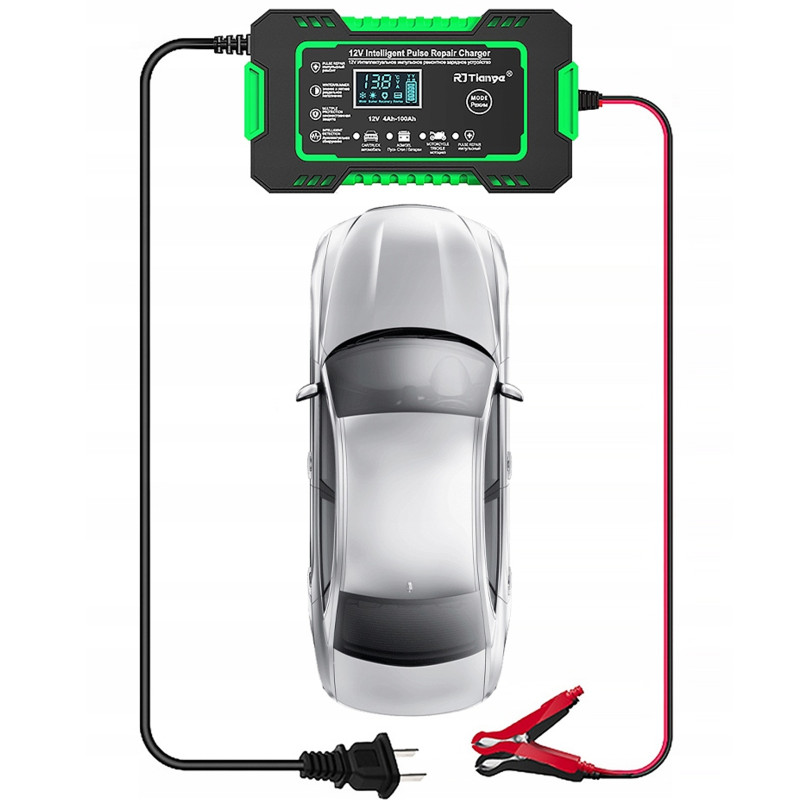 ROCKFORCE Prostownik ŁADOWARKA do AKUMULATORA samochodowego LCD 12V 6A