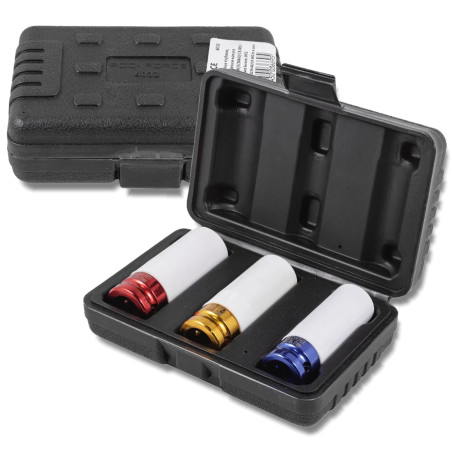 ROCKFORCE Zestaw NASADEK udarowych 1/2" do ALUFELG komplet 3 ELEMENTÓW 6kąt