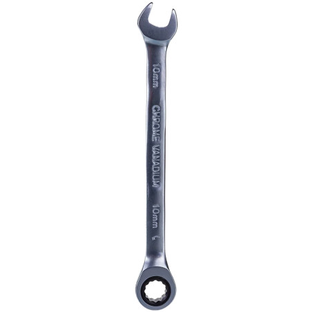 ROCKFORCE Klucz PŁASKO-OCZKOWY z GRZECHOTKĄ 10mm stal Cr-V