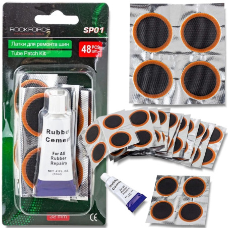 ROCKFORCE Zestaw ŁATEK do OPON komplet 48 ELEMENTÓW