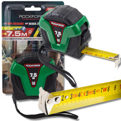 ROCKFORCE Taśma MIERNICZA zwijana METRÓWKA 7.5m x 27mm SZEROKA