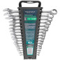 ROCKFORCE Zestaw kluczy płasko - oczkowych 16 elementów 6-19, 22, 24 mm ROCKFORCE Zestaw kluczy płasko - oczkowych 16 elementów 6-19, 22, 24 mm
