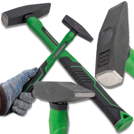 ROCKFORCE Młotek ŚLUSARSKI budowlany ERGONOMICZNY do BLACHY warsztatów 300g