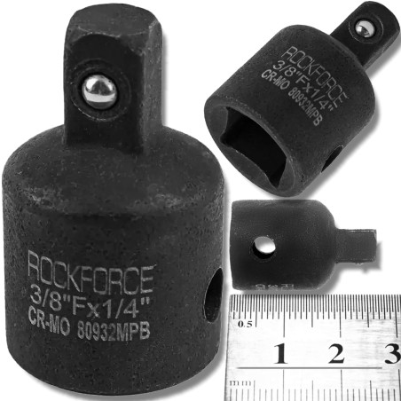 ROCKFORCE Adapter UDAROWY 3/8"(F)x1/4"(M) stal CR-MO