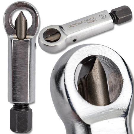 ROCKFORCE Przecinak do NAKRĘTEK 3-12 mm stal CrV ostrze CrMo