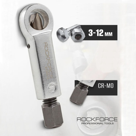 ROCKFORCE Przecinak do NAKRĘTEK 3-12 mm stal CrV ostrze CrMo