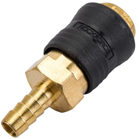 ROCKFORCE Szybkozłącze PNEUMATYCZNE z ZAWOREM jodełka 8mm ONE TOUCH