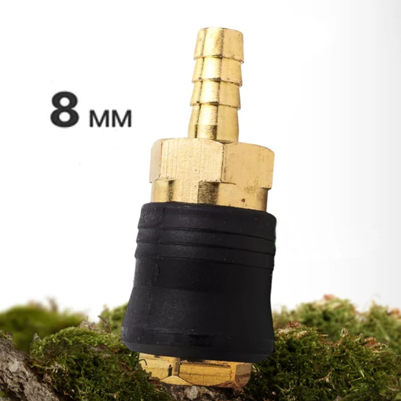 ROCKFORCE Szybkozłącze PNEUMATYCZNE z ZAWOREM jodełka 8mm ONE TOUCH