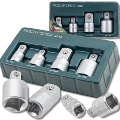 ROCKFORCE Zestaw ADAPTERÓW komplet 4 ELEMENTÓW STAL CR-V z BLOKADĄ kulkową