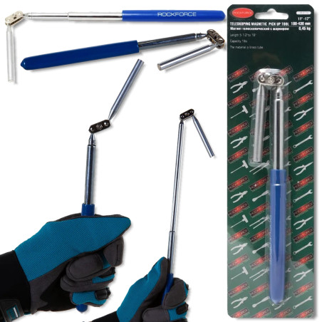 ROCKFORCE Chwytak MAGNETYCZNY przegubowy UCHWYT teleskopowy 180-430 mm