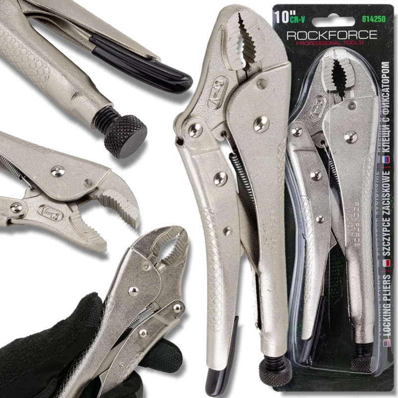 ROCKFORCE Szczypce ZACISKOWE MORSEA 10" 250mm STAL CRV