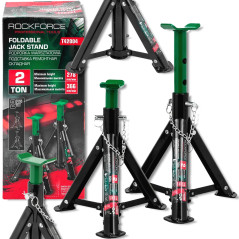 ROCKFORCE Kobyłki PODSTAWKI podpory SAMOCHODOWE składane 2 TONY Zestaw 278-366mm