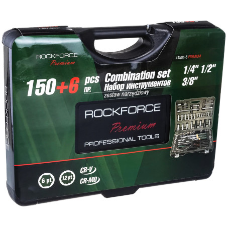 ROCKFORCE Zestaw NARZĘDZI 150 + 6 ELEMENTÓW komplet PREMIUM Cr-Mo CrV