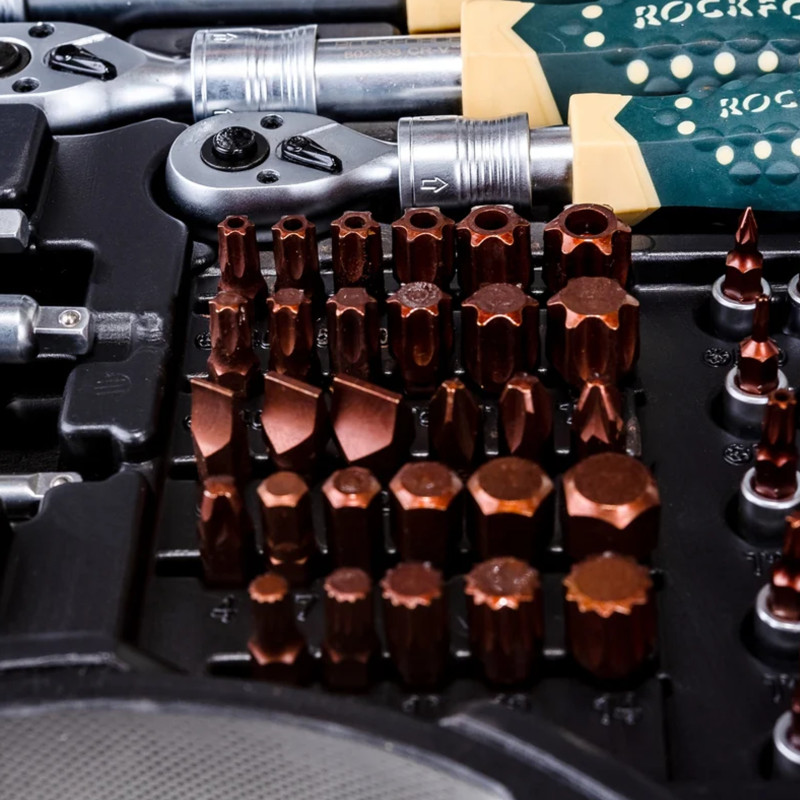 ROCKFORCE Zestaw NARZĘDZI 150 + 6 ELEMENTÓW komplet PREMIUM Cr-Mo CrV