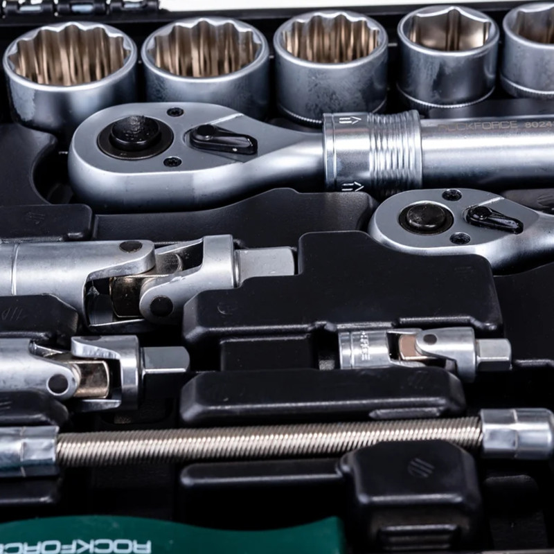ROCKFORCE Zestaw NARZĘDZI 150 + 6 ELEMENTÓW komplet PREMIUM Cr-Mo CrV