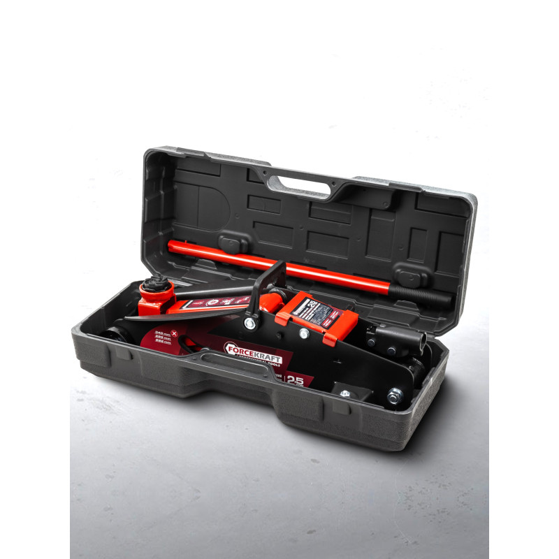 Podnośnik Samochodowy Hydrauliczny Żaba 2.5 Tony 140-387mm walizka Forcekraft