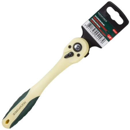 ROCKFORCE Grzechotka WYGIĘTA 3/8" w obudowie ANTYKOROZYJNEJ 200mm 72 ZĘBY