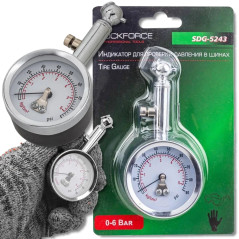 ROCKFORCE wskaźnik CIŚNIENIA w oponach 0-6 BAR MANOMETR samochodowy