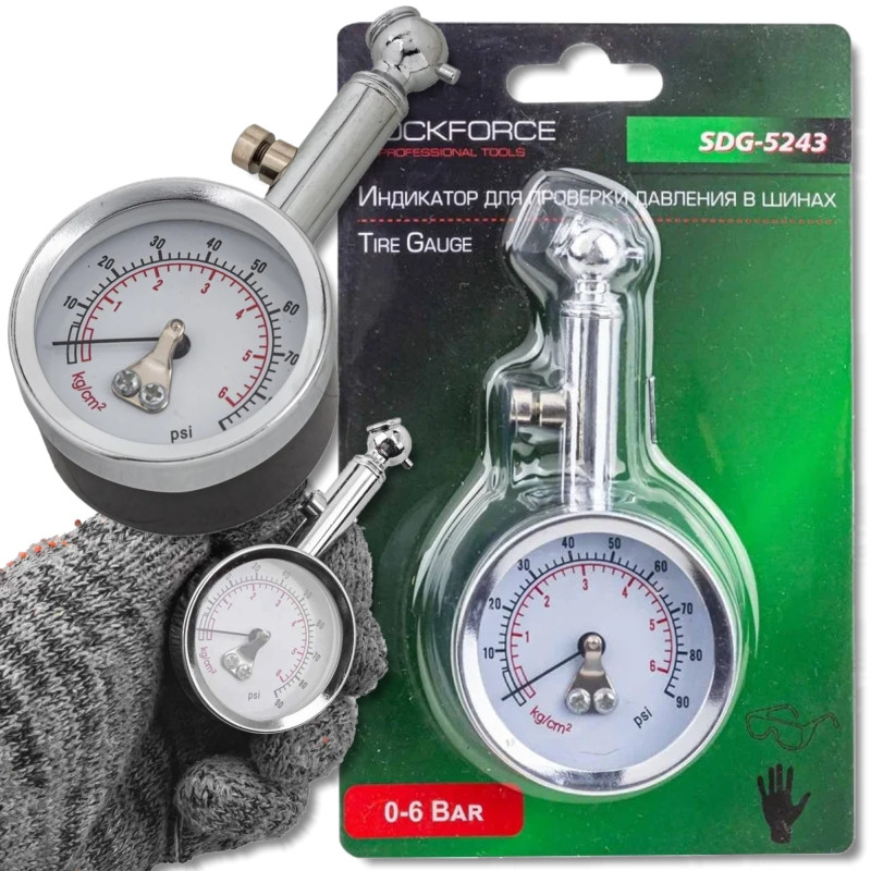 ROCKFORCE wskaźnik CIŚNIENIA w oponach 0-6 BAR MANOMETR samochodowy ROCKFORCE wskaźnik CIŚNIENIA w oponach 0-6 BAR MANOMETR samochodowy