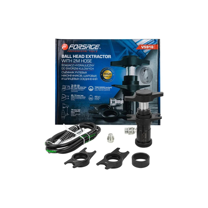 Ściągacz hydrauliczny do sworzni przegubów końcówek drążków 4,5t z wężem 2m